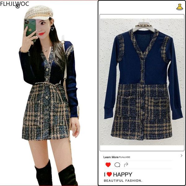 casual dresses knit sweater dress autumn winter basic all-match fashion chic korean clothes women patchwork faux two pice plaid miini, Black;gray
casual dresses knit sweater dress autumn winter basic all-match fashion chic korean clothes women patchwork faux two pice plaid miini, Black;gray