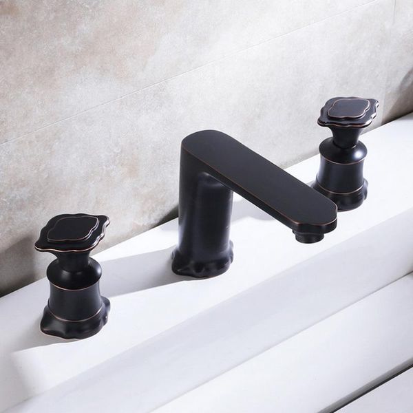 bathroom sink faucets three sets of gold black split basin faucet, bath water under counter.
bathroom sink faucets three sets of gold black split basin faucet, bath water under counter.