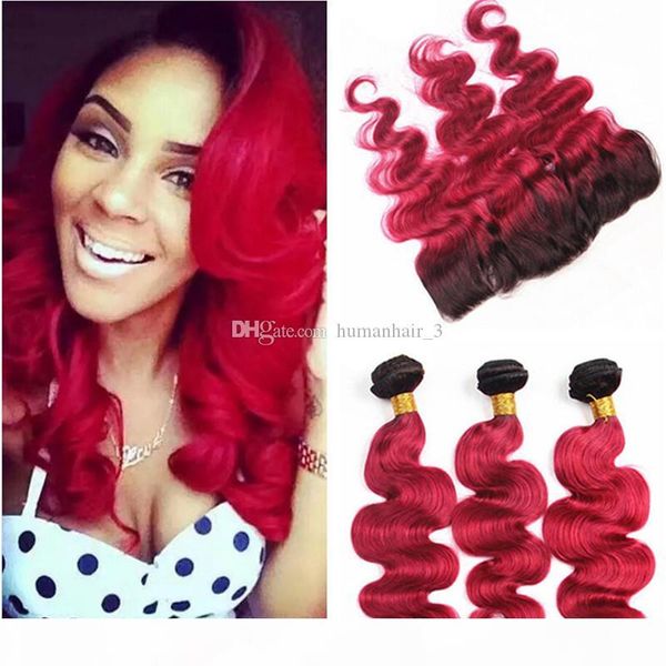 red human hair weaves with lace frontal two tone colored 1b red peruvian virgin hair body wave with lace frontal, Black;brown
red human hair weaves with lace frontal two tone colored 1b red peruvian virgin hair body wave with lace frontal, Black;brown