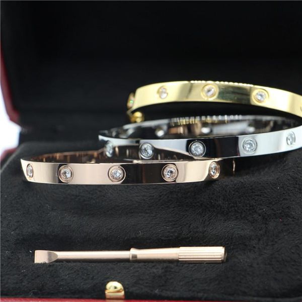 love bangles women's screw bracelets colorful crystal &10 stones rose gold bangles stainless steel fashion jewelry without box, Black
love bangles women's screw bracelets colorful crystal &10 stones rose gold bangles stainless steel fashion jewelry without box, Black