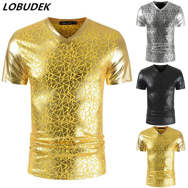 men's t-shirts v-neck short sleeve t-shirt slim fit tees nightclub bar geometric print t shirts for singer dancer costume gold summer, White;black
men's t-shirts v-neck short sleeve t-shirt slim fit tees nightclub bar geometric print t shirts for singer dancer costume gold summer, White;black