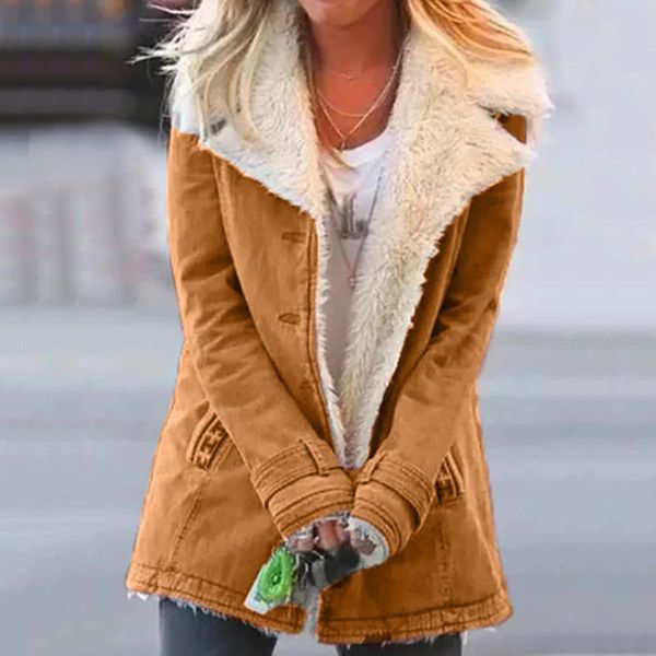 women's trench coats autumn and winter women's fashion denim jacket plus velvet warm long-sleeved thicker motorcycle lapels coat, Tan;black
women's trench coats autumn and winter women's fashion denim jacket plus velvet warm long-sleeved thicker motorcycle lapels coat, Tan;black
