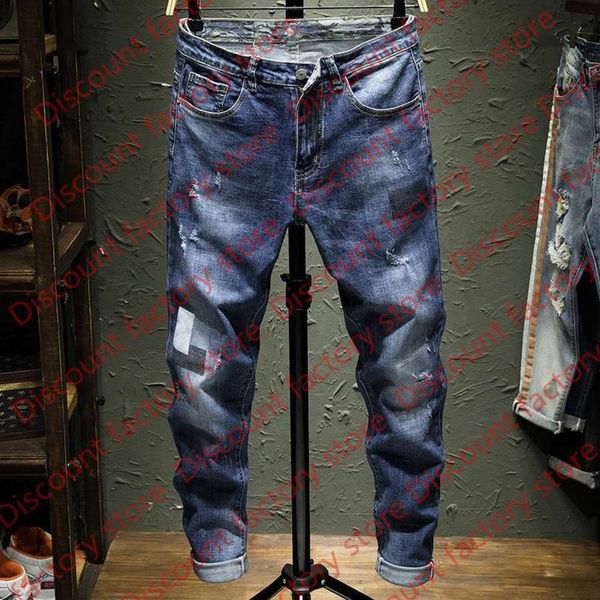 mens jeans in the spring of 2020 high street youth fashion male elastic cultivate morality printed denim trousers, Blue
mens jeans in the spring of 2020 high street youth fashion male elastic cultivate morality printed denim trousers, Blue