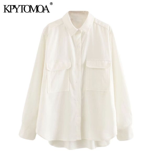 kpytomoa women fashion pockets loose blouses vintage lapel collar long sleeve side vents female shirts blusas chic 210225, White
kpytomoa women fashion pockets loose blouses vintage lapel collar long sleeve side vents female shirts blusas chic 210225, White