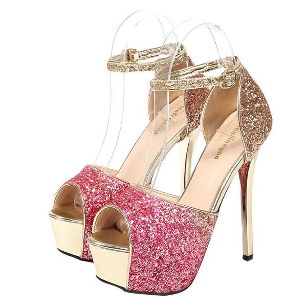 dress shoes summer sequins women's shoe peep toe buckle banquet pumps wedding sandals high heels with platform gradient colors oulyyyog, Black
dress shoes summer sequins women's shoe peep toe buckle banquet pumps wedding sandals high heels with platform gradient colors oulyyyog, Black