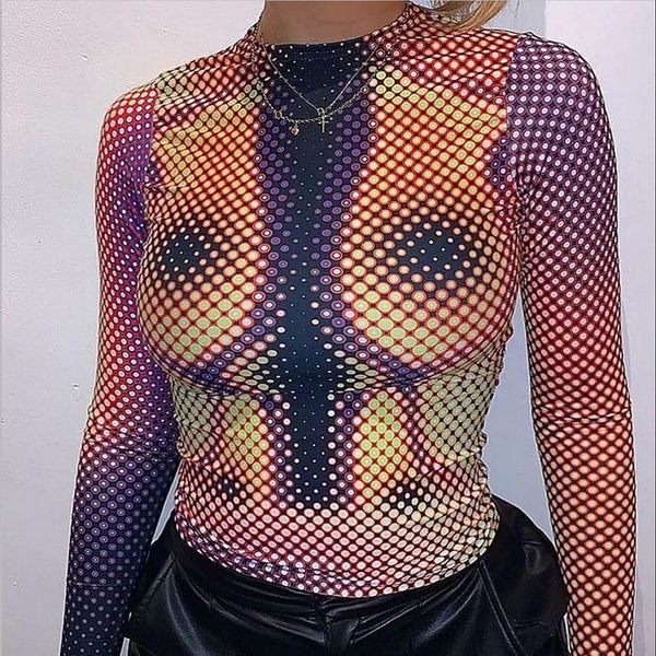 women's blouses & shirts hirigin party night clubwear polka dot printed t shirt women elegant fashion slim skinny long sleeve o-neck cr, White
women's blouses & shirts hirigin party night clubwear polka dot printed t shirt women elegant fashion slim skinny long sleeve o-neck cr, White