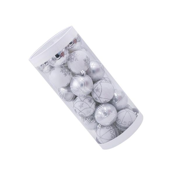 party decoration 24pcs silver glitter hanging christmas balls tree plastic painted ornament layout decorative props
party decoration 24pcs silver glitter hanging christmas balls tree plastic painted ornament layout decorative props