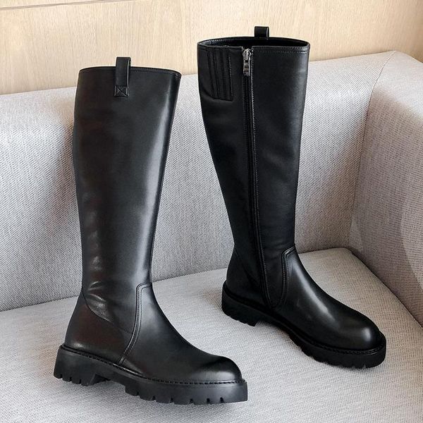 boots autumn/winter 2021 fashion natural leather for women knee 3.5cm heel high side zipper, Black
boots autumn/winter 2021 fashion natural leather for women knee 3.5cm heel high side zipper, Black