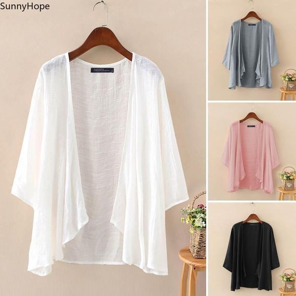 women's blouses & shirts 2021 zanzea summer blouse fashion beach cardigans solid casual 3/4 sleeve shirt female tunic kimono cape, White
women's blouses & shirts 2021 zanzea summer blouse fashion beach cardigans solid casual 3/4 sleeve shirt female tunic kimono cape, White