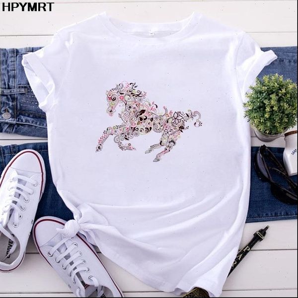 2021 new summer womens t shirt harajuku cute horse print short sleeve casual cartoon korean style tees female t shirt, White
2021 new summer womens t shirt harajuku cute horse print short sleeve casual cartoon korean style tees female t shirt, White