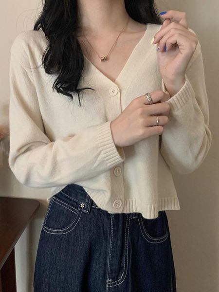 women's knits & tees student small cardigan v-neck long sleeve sweater autumn 2021 korean loose and thin versatile top, White
women's knits & tees student small cardigan v-neck long sleeve sweater autumn 2021 korean loose and thin versatile top, White