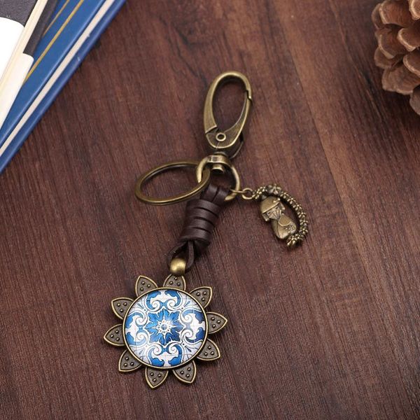keychains national tide style retro fashion keychain alloy bronze mandala flower hanging ring blue enchanting key chain, Silver
keychains national tide style retro fashion keychain alloy bronze mandala flower hanging ring blue enchanting key chain, Silver
