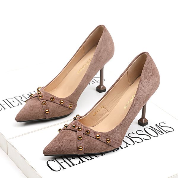 2021 spring korean style pointed toe suede womens shoes rivet shallow mouth stiletto high heels women wholesale one piece dropshipping, Black
2021 spring korean style pointed toe suede womens shoes rivet shallow mouth stiletto high heels women wholesale one piece dropshipping, Black