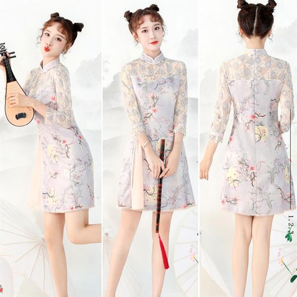 ethnic clothing elegant women lace seven points sleeve mandarin collar cheongsam ladies vintage chinese traditional aodai qipao oversize 3xl, Red
ethnic clothing elegant women lace seven points sleeve mandarin collar cheongsam ladies vintage chinese traditional aodai qipao oversize 3xl, Red