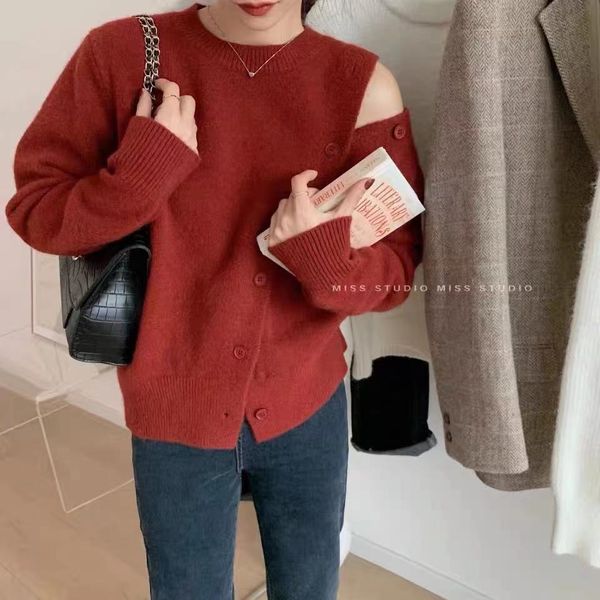 2021 autumn and winter new korean style versatile design single-breasted sweater jacket bottoming sweater for women, White
2021 autumn and winter new korean style versatile design single-breasted sweater jacket bottoming sweater for women, White