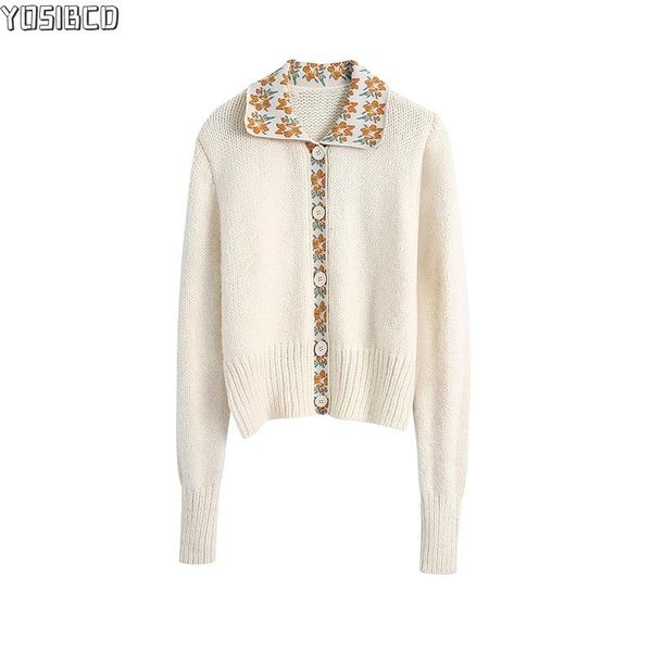 yosibcd women 2021 fashion patchwork cropped knitted cardigan sweater vintage long sleeve button-up female outerwear chic, White
yosibcd women 2021 fashion patchwork cropped knitted cardigan sweater vintage long sleeve button-up female outerwear chic, White