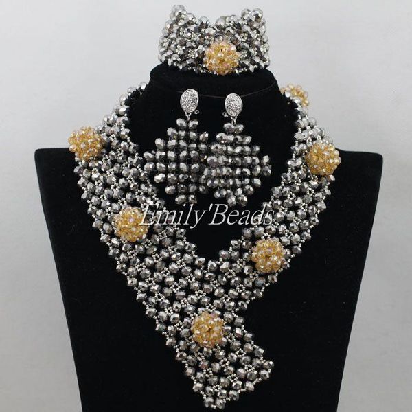 earrings & necklace 2021 amazing nigerian african wedding beads jewelry set champagne gold crystal bridal aij341, Silver
earrings & necklace 2021 amazing nigerian african wedding beads jewelry set champagne gold crystal bridal aij341, Silver