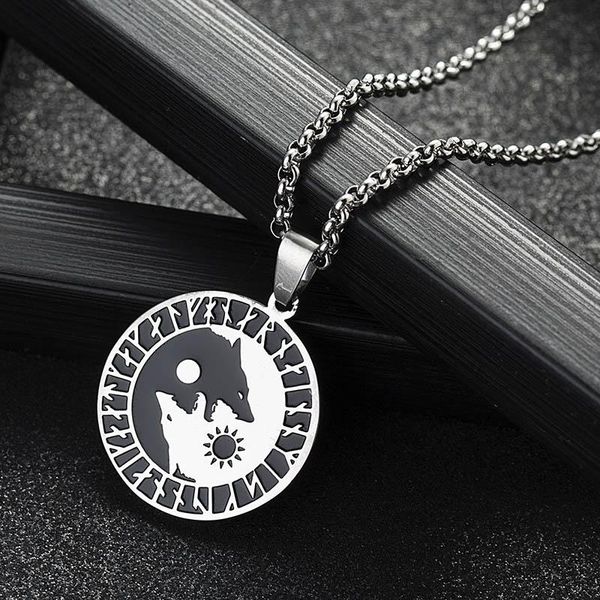 pendant necklaces wolf sun moon stainless steel norse vikings necklace for woman jewelry, Silver
pendant necklaces wolf sun moon stainless steel norse vikings necklace for woman jewelry, Silver