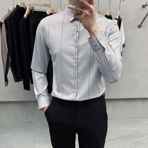 new estilo britnico alta qualidade homens listrado camisas manga longa simples fino ajuste formal usar blusa hom 0msq, Black;brown
new estilo britnico alta qualidade homens listrado camisas manga longa simples fino ajuste formal usar blusa hom 0msq, Black;brown