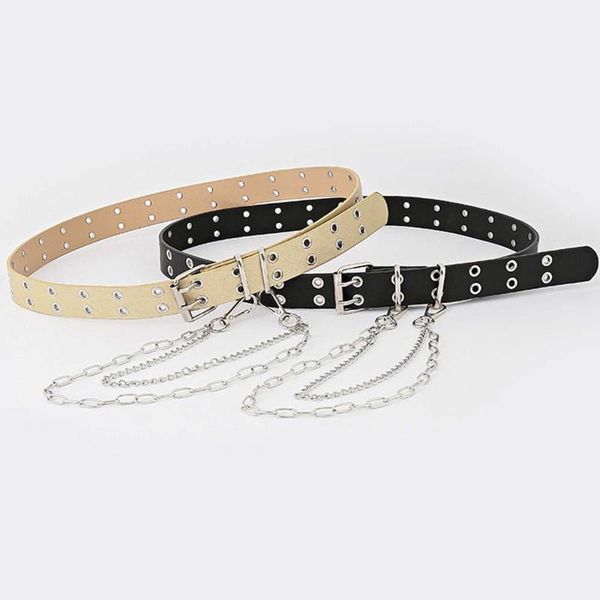 belts double-row hole ladies thin belt chain casual punk decorative women's trouser fashion all-match waistband, Black;brown
belts double-row hole ladies thin belt chain casual punk decorative women's trouser fashion all-match waistband, Black;brown