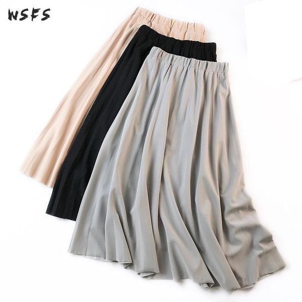 skirts autumn pleated skirt black gray beige high elastic waisted long womens 2021 becasual ladies midi jupe femme
skirts autumn pleated skirt black gray beige high elastic waisted long womens 2021 becasual ladies midi jupe femme