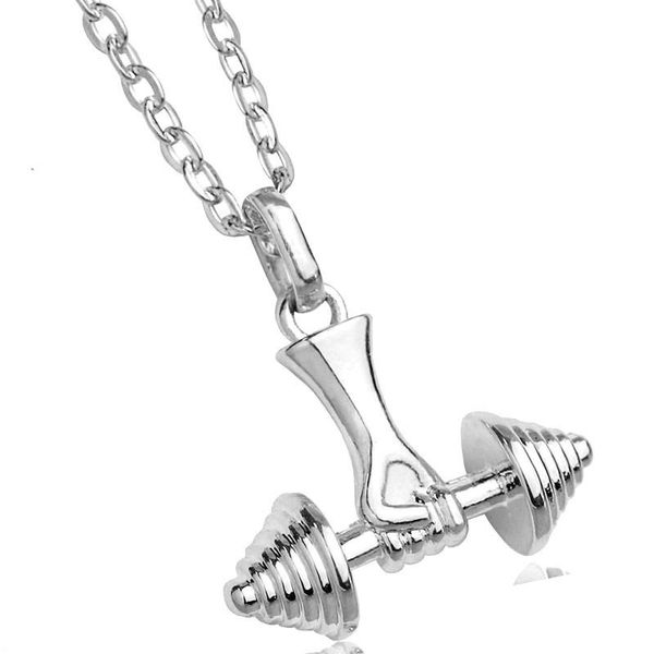 pendant necklaces fitness dumbbell necklace rhodium plated chain barbell charm women tiny bodybuilding sport jewelry 16.5in, Silver
pendant necklaces fitness dumbbell necklace rhodium plated chain barbell charm women tiny bodybuilding sport jewelry 16.5in, Silver