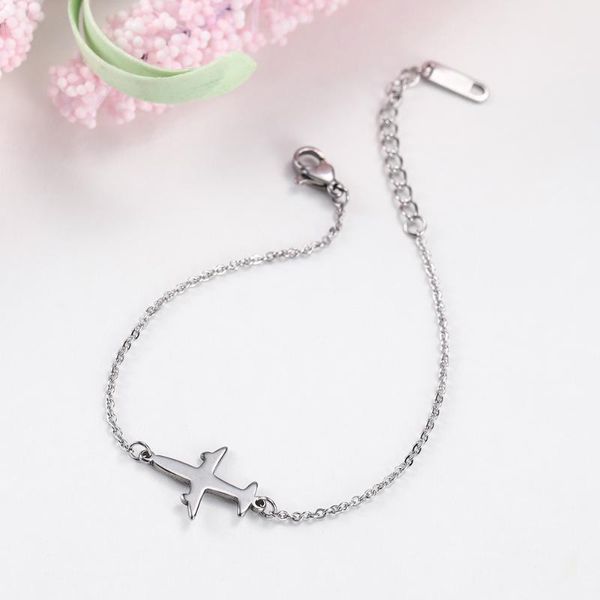 charm bracelets women fashion stainless steel cartoon white aircraft pendant creative sweet bracelet adjustable chain link, Golden;silver
charm bracelets women fashion stainless steel cartoon white aircraft pendant creative sweet bracelet adjustable chain link, Golden;silver