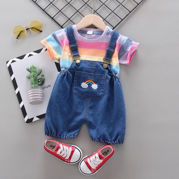 clothing sets summer infant girls cute clothes set toddler rainbow stripe t-shirt+denim shorts with white wings kids casual outfits
clothing sets summer infant girls cute clothes set toddler rainbow stripe t-shirt+denim shorts with white wings kids casual outfits