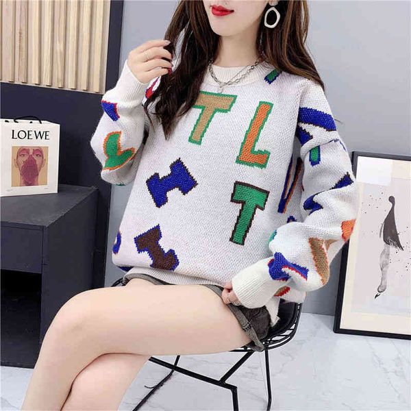designersweater long sleeve large size women's dress fat sister age reduction foreign style loose and thin lazy net red student, White;black
designersweater long sleeve large size women's dress fat sister age reduction foreign style loose and thin lazy net red student, White;black