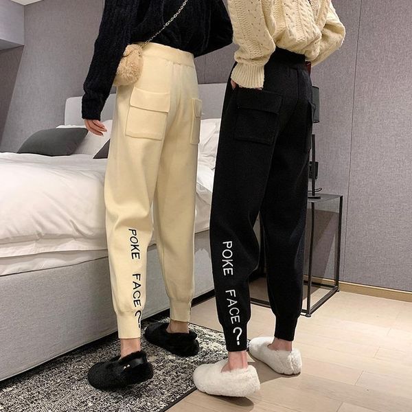 women's pants & capris woherb 2021 spring knitted harem high waist jeans ankle-length letter embroidery korean harajuku casual, Black;white
women's pants & capris woherb 2021 spring knitted harem high waist jeans ankle-length letter embroidery korean harajuku casual, Black;white