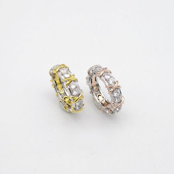 2021 new ms s925 pure sier classic golden rose gold inlaid white zircon ring cross color letters couples act the role ofing is tasted ygct, Silver
2021 new ms s925 pure sier classic golden rose gold inlaid white zircon ring cross color letters couples act the role ofing is tasted ygct, Silver