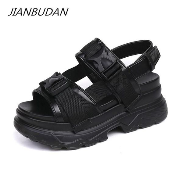 sandals jianbudan platform women's thick sole fashion lady summer height increasing shoes open toe wedge, Black
sandals jianbudan platform women's thick sole fashion lady summer height increasing shoes open toe wedge, Black