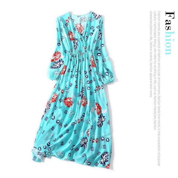casual dresses autumn 19 v-neck printed long sleeve elastic and tight waist showing slim 03 heavy silk dress for women, Black;gray
casual dresses autumn 19 v-neck printed long sleeve elastic and tight waist showing slim 03 heavy silk dress for women, Black;gray