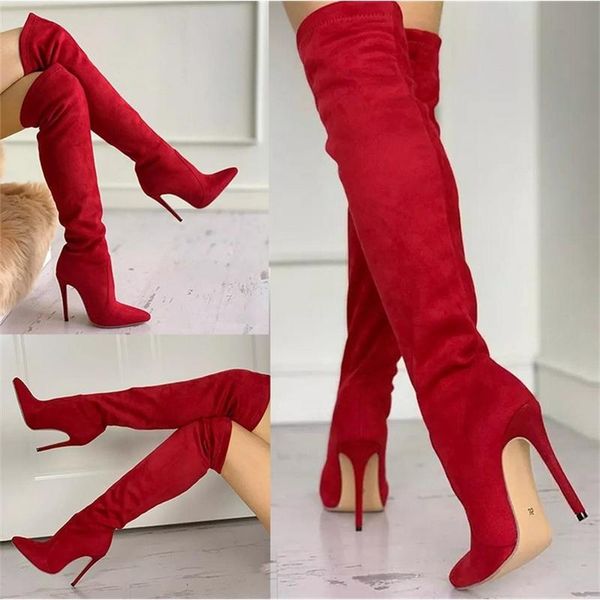 boots autumn and winter long boots, cashmere elastic heel pointed high-heeled over knee women's, Black
boots autumn and winter long boots, cashmere elastic heel pointed high-heeled over knee women's, Black
