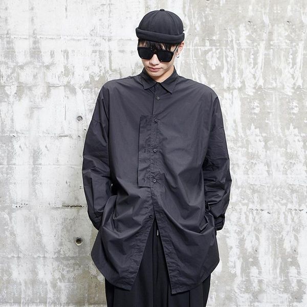 men's casual shirts spring and autumn irregular door lapel design dark japanese style loose large size long sleeve shirt, White;black
men's casual shirts spring and autumn irregular door lapel design dark japanese style loose large size long sleeve shirt, White;black