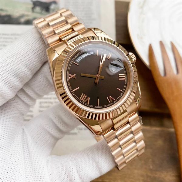 automatic mechanical watches men 41mm stainless steel daydate watche 2813 movement wristwatch day date male wristwatches, Slivery;brown
automatic mechanical watches men 41mm stainless steel daydate watche 2813 movement wristwatch day date male wristwatches, Slivery;brown