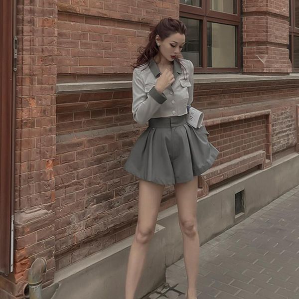 women's tracksuits le palais vintage 2021 original fall fashion women two piece set elegant plaid long sleeve coat high waist skirt str, Gray
women's tracksuits le palais vintage 2021 original fall fashion women two piece set elegant plaid long sleeve coat high waist skirt str, Gray