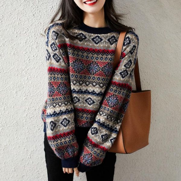 women's sweaters autumn winter women round neck vintage twisted geometric pattern pull jumper basic long sleeve retro knitted sweater f, White;black
women's sweaters autumn winter women round neck vintage twisted geometric pattern pull jumper basic long sleeve retro knitted sweater f, White;black