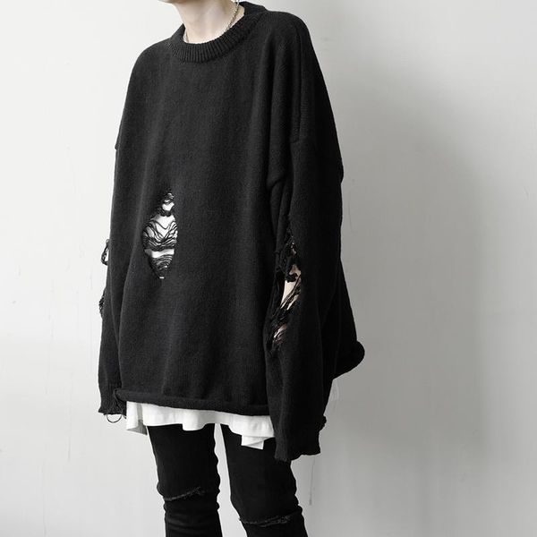 men's sweaters men women streetwear hip hop punk gothic loose broken hole pullover sweater man japanese harajuku vintage knitwear top, White;black
men's sweaters men women streetwear hip hop punk gothic loose broken hole pullover sweater man japanese harajuku vintage knitwear top, White;black