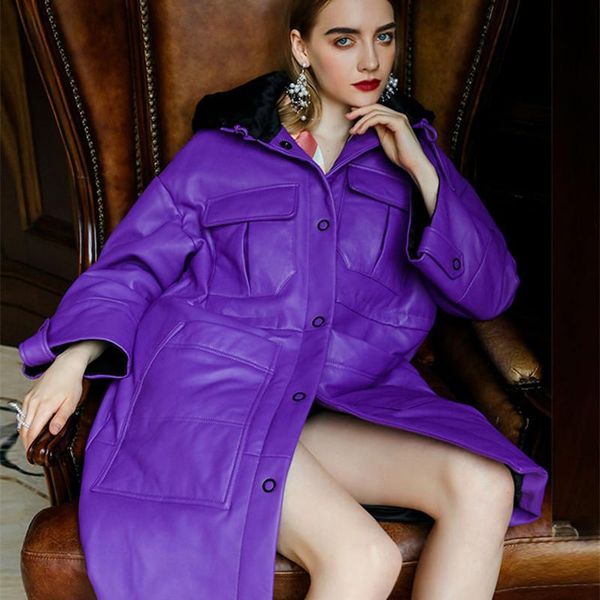 women's leather & faux women genuine jacket sheepskin winter coat long white duck down luxury coats and jackets tbm19n-8122 yy1738, Black
women's leather & faux women genuine jacket sheepskin winter coat long white duck down luxury coats and jackets tbm19n-8122 yy1738, Black