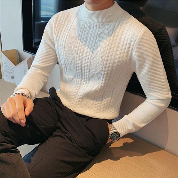 men's sweaters men solid color autumn winter long sleeve slim knitted pullovers casual turtleneck sweater streetwear male clothing, White;black
men's sweaters men solid color autumn winter long sleeve slim knitted pullovers casual turtleneck sweater streetwear male clothing, White;black