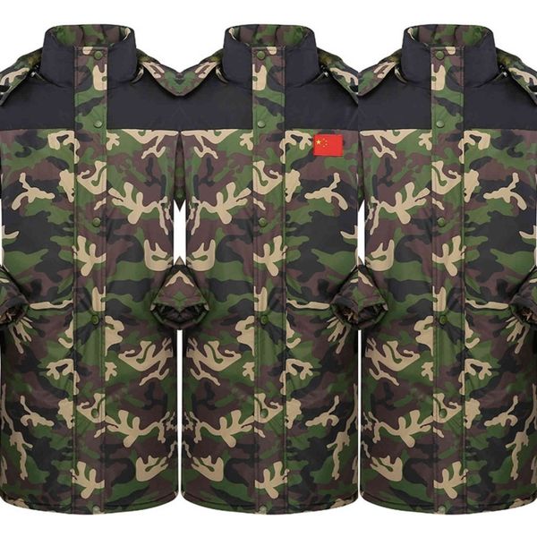 autumn and winter plush thickened labor protection cotton padded jacket camouflage army coat men's women's long sleeved knee down, Red
autumn and winter plush thickened labor protection cotton padded jacket camouflage army coat men's women's long sleeved knee down, Red