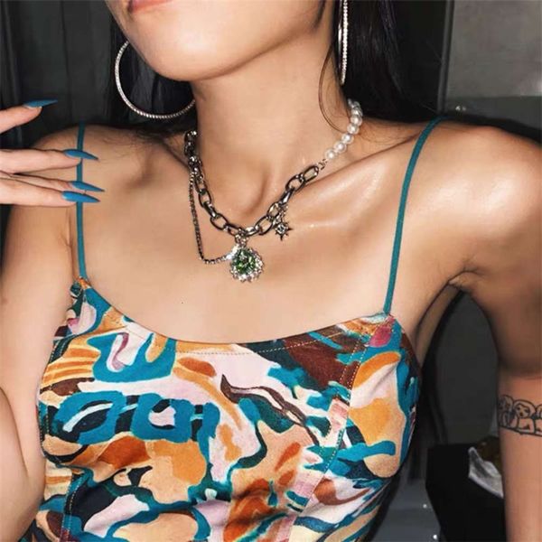 hbp fashion metal necklace niche design sense of green collarbone net red tide indifference neck chain jewelry, Silver
hbp fashion metal necklace niche design sense of green collarbone net red tide indifference neck chain jewelry, Silver