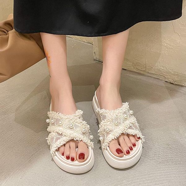 slippers rimocy fashion air mesh platform women 2021 pearl cross-tied thick sole sandals woman comfortable summer wedges slides, Black
slippers rimocy fashion air mesh platform women 2021 pearl cross-tied thick sole sandals woman comfortable summer wedges slides, Black