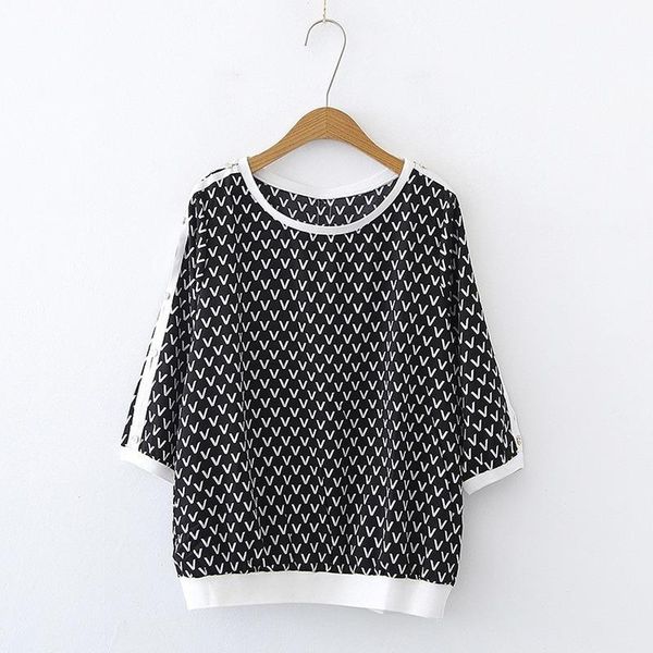 women's t-shirt plus size l-5xl round neck cute printed summer tshirts 3/4 sleeve a-line oversized officewear elegant shirts, White
women's t-shirt plus size l-5xl round neck cute printed summer tshirts 3/4 sleeve a-line oversized officewear elegant shirts, White
