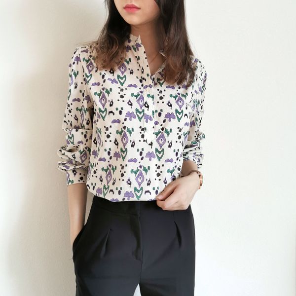 2021 new women's o-neck blouse printed long sleeve early autumn buttons shirt zvu7, Black
2021 new women's o-neck blouse printed long sleeve early autumn buttons shirt zvu7, Black