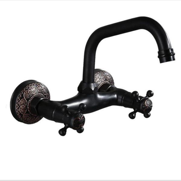 bathroom sink faucets european black wall-mounted double handle copper antique faucet wash basin and cold hole
bathroom sink faucets european black wall-mounted double handle copper antique faucet wash basin and cold hole