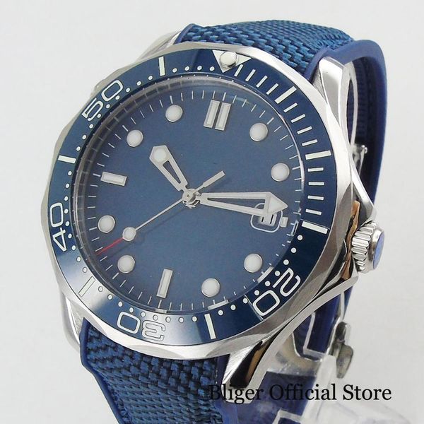 clock tag bliger 41mm blue self winding with date window sterile bracket ceremic bezel, Slivery;brown
clock tag bliger 41mm blue self winding with date window sterile bracket ceremic bezel, Slivery;brown