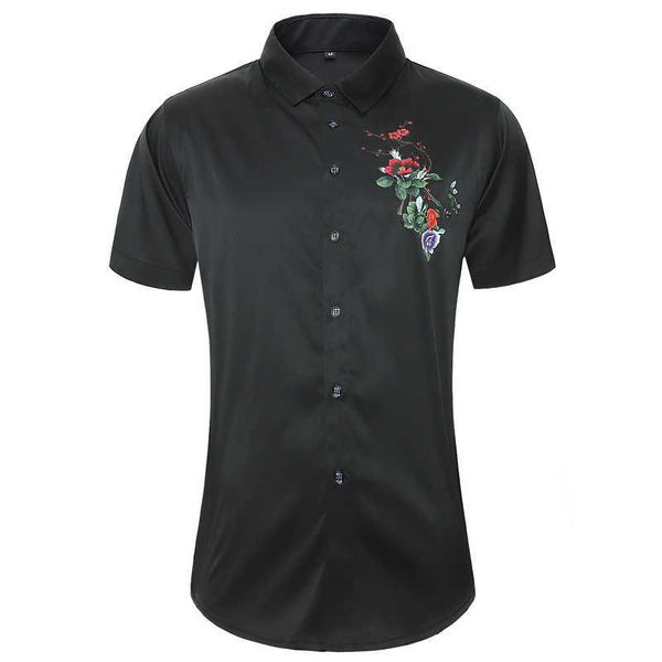 45kg-105kg summer casual mens shirts soft cool button down short sleeve featured chest flower print male blouses 4xl 5xl 210528, White;black
45kg-105kg summer casual mens shirts soft cool button down short sleeve featured chest flower print male blouses 4xl 5xl 210528, White;black
