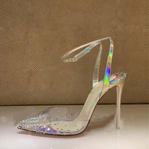 crystal embellished clear pvc pointed toe pumps woman colored radiant leather ankle strap party wedding heels dress shoes, Black
crystal embellished clear pvc pointed toe pumps woman colored radiant leather ankle strap party wedding heels dress shoes, Black